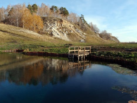 Wild wood lake, nature of Bashkortostan, Russia