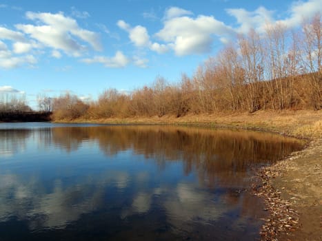 Wild wood lake, nature of Bashkortostan, Russia