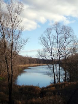 Wild wood lake, nature of Bashkortostan, Russia