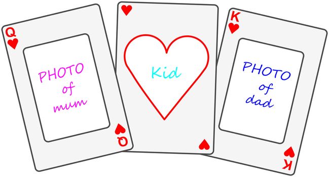 Set playcards as photoframe for a family