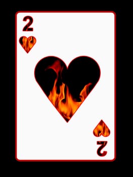 Playcard, showing the fire and heat of love