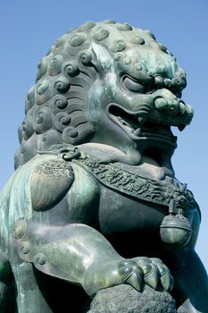 A Guardian lion in front the the Emperor's Palace in Beijing.
