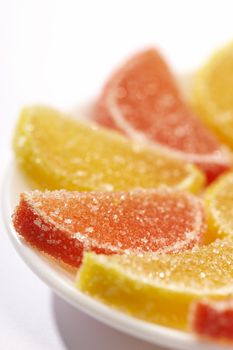 lemon and orange fruit jellies with sugar