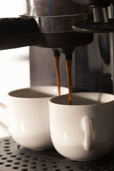 coffee-making machine and cups