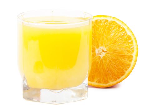 Orange and orange juice in glass