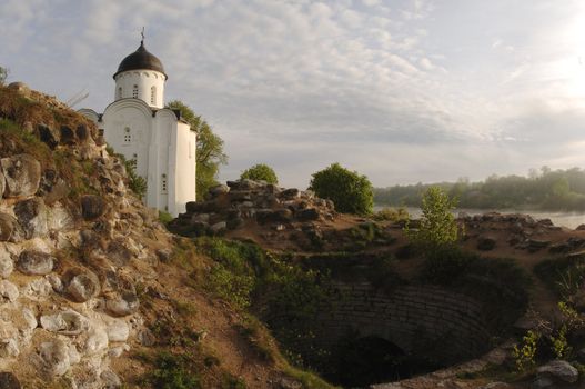 Russia. Old Ladoga. St. George's Church in the Ladoga Fortress.