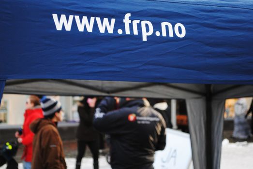A stand by the norwegian Progress Party (Fremskrittspartiet).