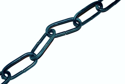 An old fashioned chain on white background.