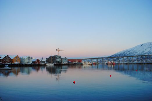 The harbor of Tromsø city, Norway.