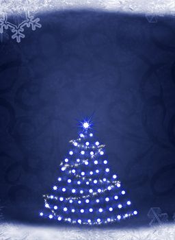 Christmas background. Elements of a snow, snowflakes, an ice