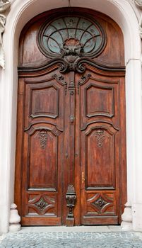 Old wooden doors. Woodcarving 1800-1900 years