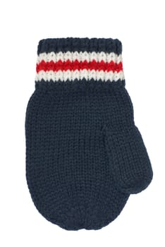 Children's autumn-winter blue mitten