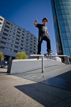 MAIA, PORTUGAL - OCTOBER 08: Nuno Neto during the Osiris Maia Skate Challenge on October 08, 2011 in Maia, Portugal.
