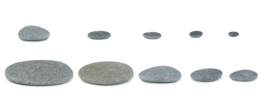 Set pebbles. Sea stones. It is isolated on a white background