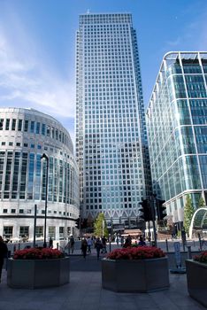 Canary Wharf famous skyscrapers of London's financial district