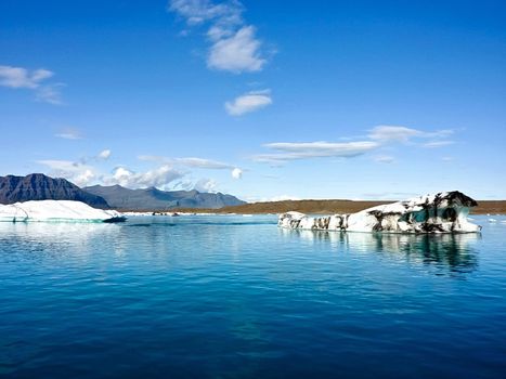 Deep blue arctic sea scenery in Iceland