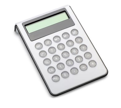 Modern electronic calculator. Isolated on white