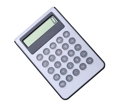 Modern electronic calculator. Isolated on white