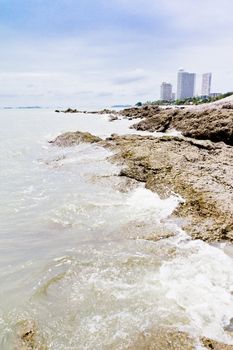 Beaches, rocky areas. The sea east of Thailand.