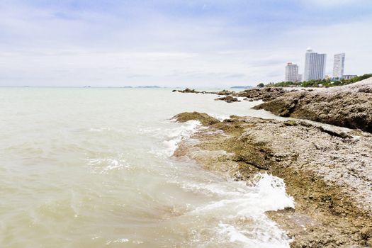 Beaches, rocky areas. The sea east of Thailand.