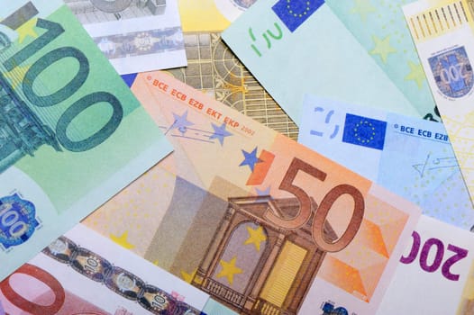 Background from euro. A set the European currency