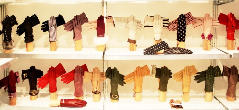 Made in Italy gloves exhibition during Milano women's prêt-à-porter fashion week 2010 in Milan, Italy.