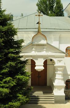 Entry in a chapel Orthodox church. Svyatogorsk laurels. Ukraine