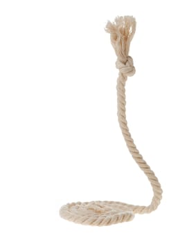 Cord with knot. A fragment of a cord it is isolated on a background