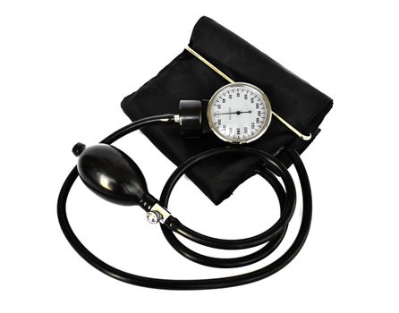 stethoscope lying on a white background