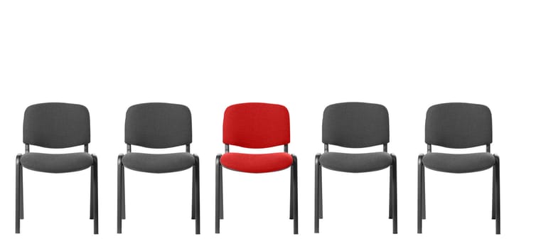Unique red chair. It is isolated on a white background