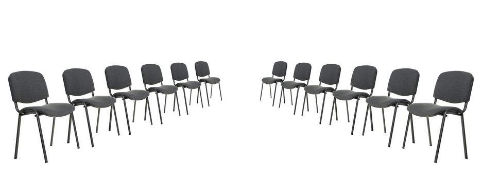 Set of chairs for discussion. It is isolated on a white background