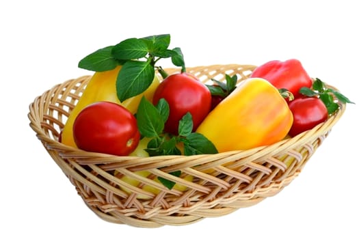 sweet vegetables for a tasty diet food in the basket