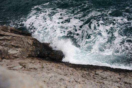 The sea and mountains.Picturesque mountains and the black sea, Crimea, Ukraine