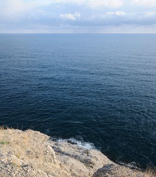 The sea and mountains.Picturesque mountains and the black sea, Crimea, Ukraine