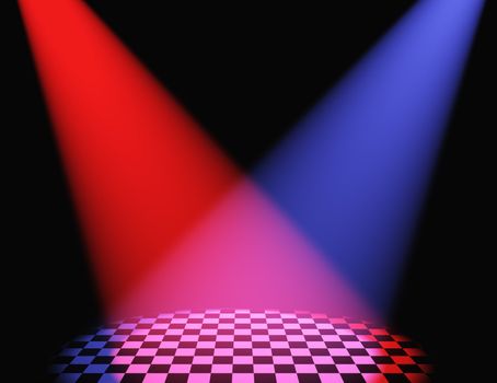 Volumetric light. Rays of light from projectors on a surface