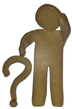 3d Astickman is a plastick human with question mark