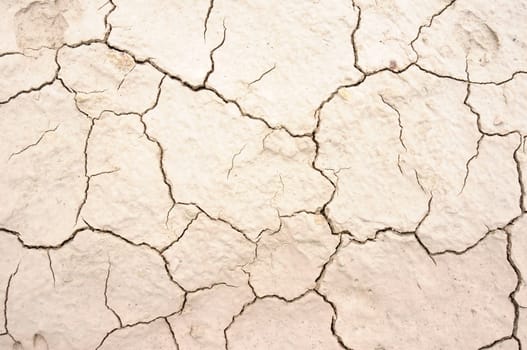 Closeup of dried and cracked earth