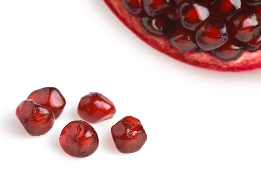 Pomegranate. Ripe fruit. It is isolated on a white background