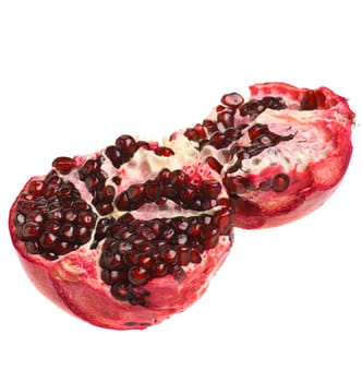 Pomegranate. Ripe fruit. It is isolated on a white background