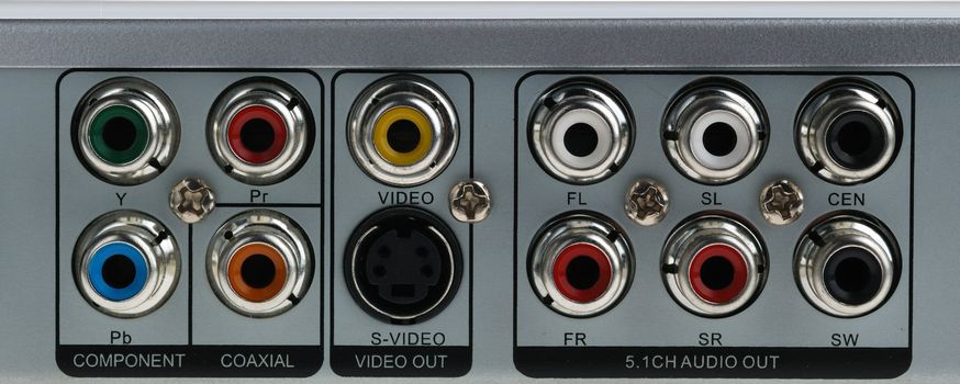 The panel of inputs. The device for reproduction of video and audio of a signal