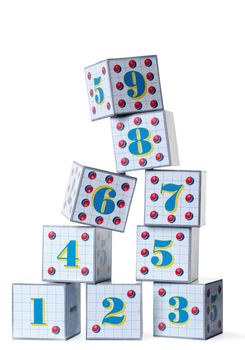 Figures on cubes. The image of the various figures, isolated on a white background