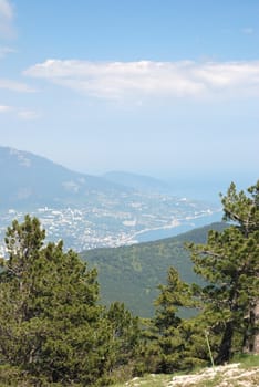 Mountains and the sea. The Crimean peninsula the Sevastopol bay