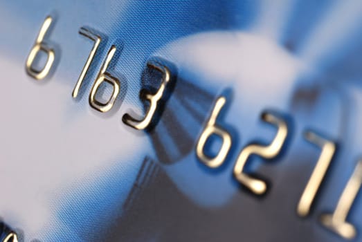 Credit card. A photo close up with the selected focus