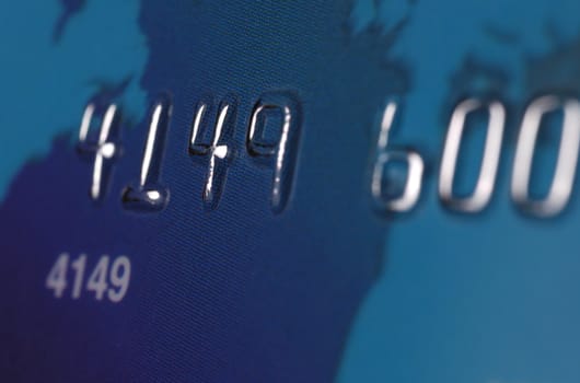 Credit card. A photo close up with the selected focus