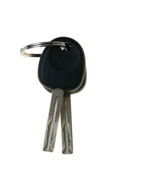 two keys  from the car. Are isolated on a white background