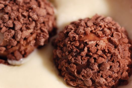 Chocolates - truffles in a creamy cream. Dark chocolate
