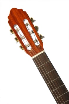 Guitar. An acoustic six-string guitar isolated by a plot a background
