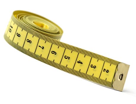 Measuring tape of the tailor. It is isolated on a white background