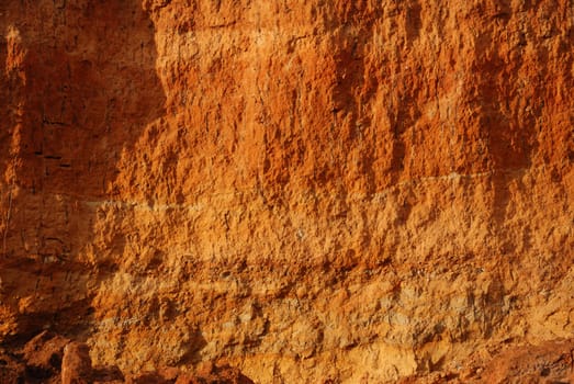 Structures of a rock. A surface of walls of the dug foundation ditch