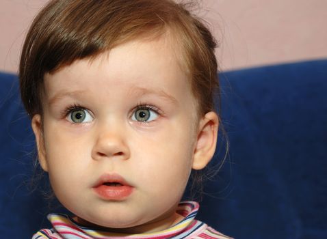 looking. A portrait two-year-old ������� during the moment of surprise